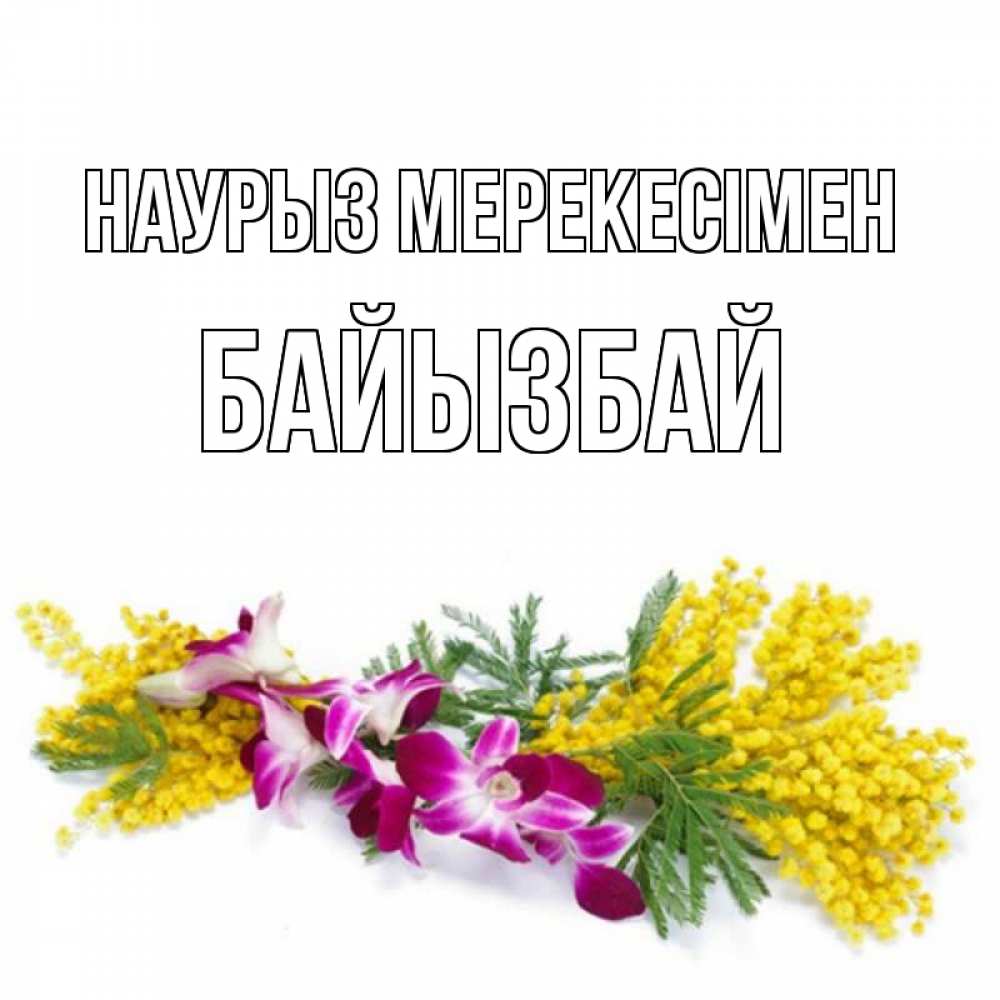 Күн сайын ашық хат с именем, Байызбай Наурыз мерекесімен открытка на международный женский день с цветами  1 Онлайн тегін жүктеп алу тілектері бар керемет карта 