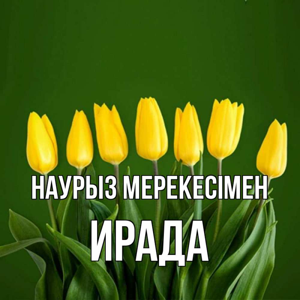Күн сайын ашық хат с именем, ИРАДА Наурыз мерекесімен желтого цвета 3 Онлайн тегін жүктеп алу тілектері бар керемет карта 