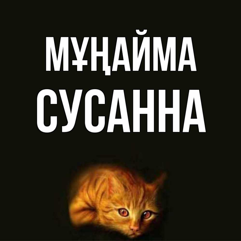 Күн сайын ашық хат с именем, Сусанна Мұңайма лежащий кот в темноте Онлайн тегін жүктеп алу тілектері бар керемет карта 