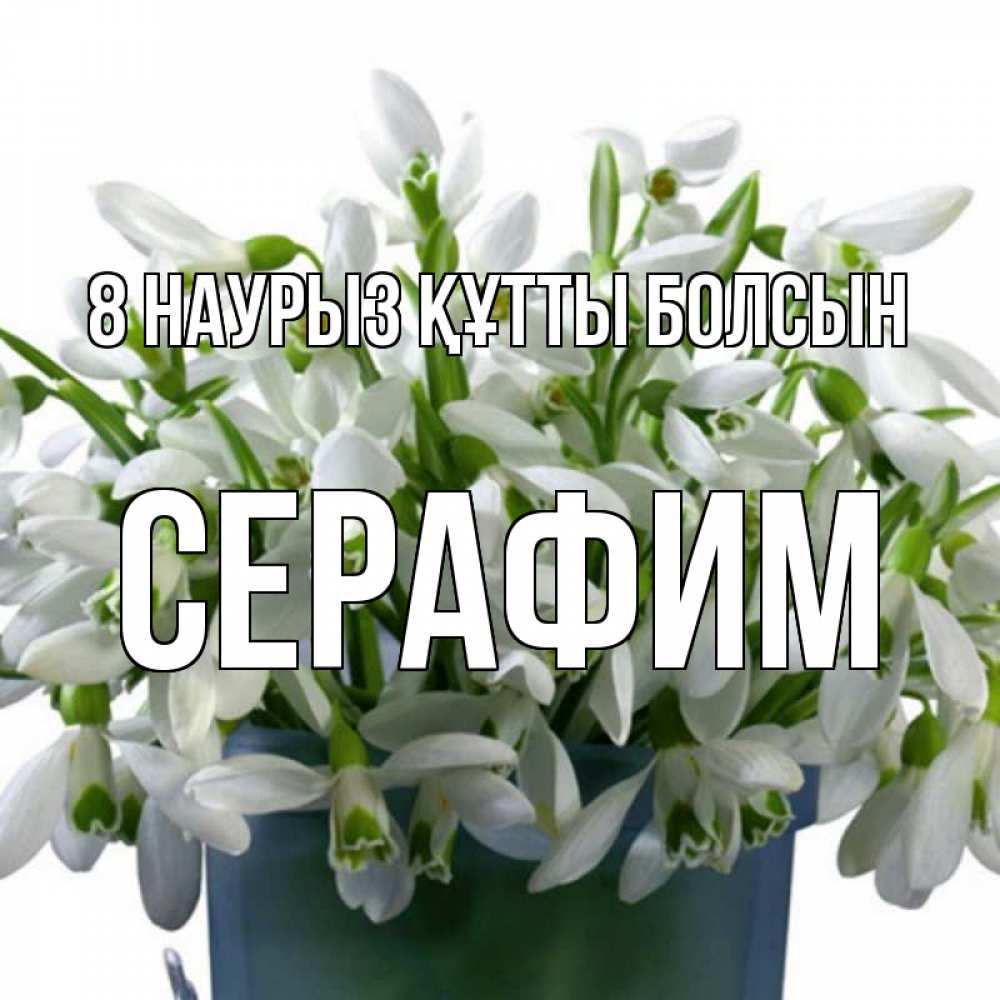 Күн сайын ашық хат с именем, Серафим 8 наурыз құтты болсын цветы к международному женскому дню Онлайн тегін жүктеп алу тілектері бар керемет карта 