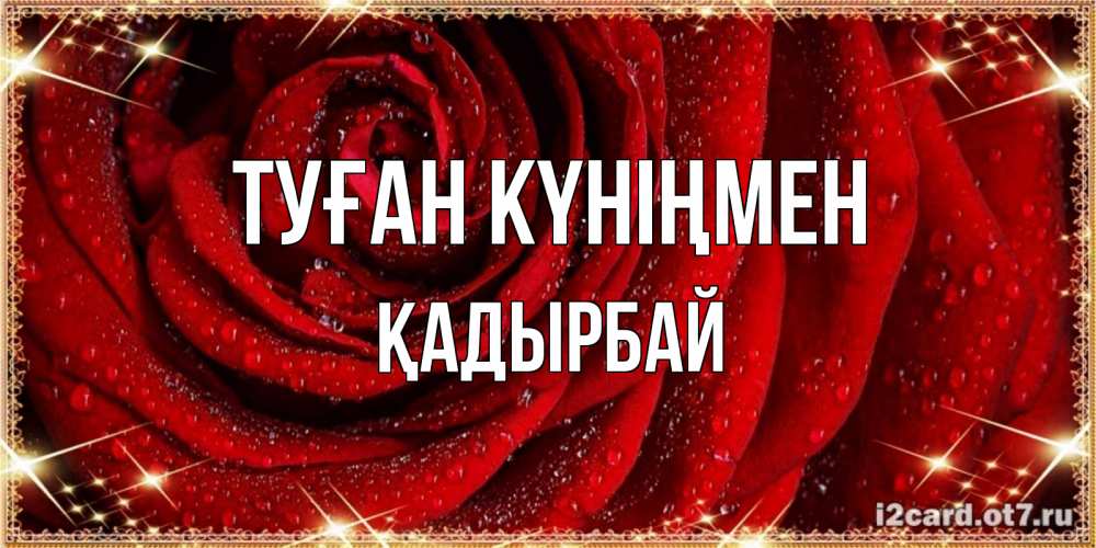 Күн сайын ашық хат с именем, Қадырбай Туған күніңмен роса на розе блестящая в лучах солнца Онлайн тегін жүктеп алу тілектері бар керемет карта 