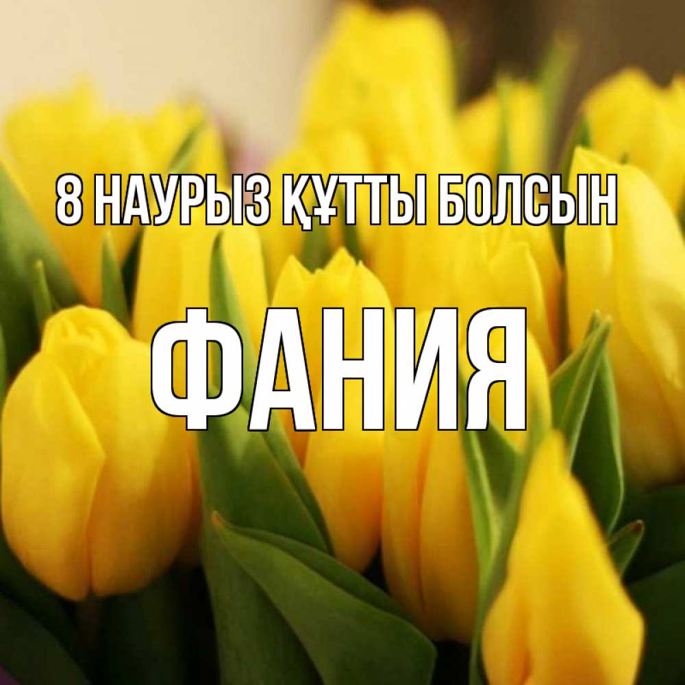 Күн сайын ашық хат с именем, Фания 8 наурыз құтты болсын цветы Онлайн тегін жүктеп алу тілектері бар керемет карта 