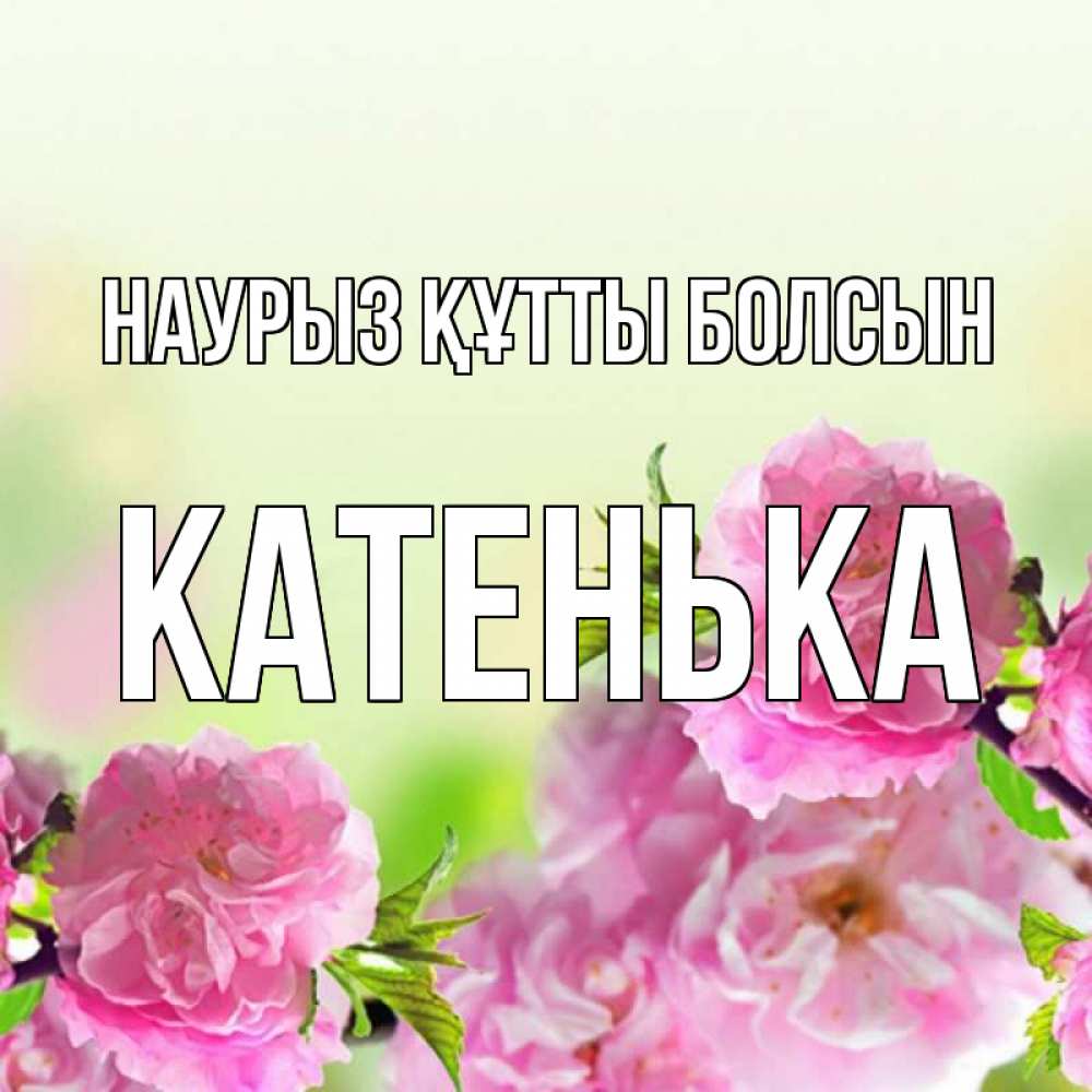 Күн сайын ашық хат с именем, Катенька Наурыз құтты болсын цветы Онлайн тегін жүктеп алу тілектері бар керемет карта 