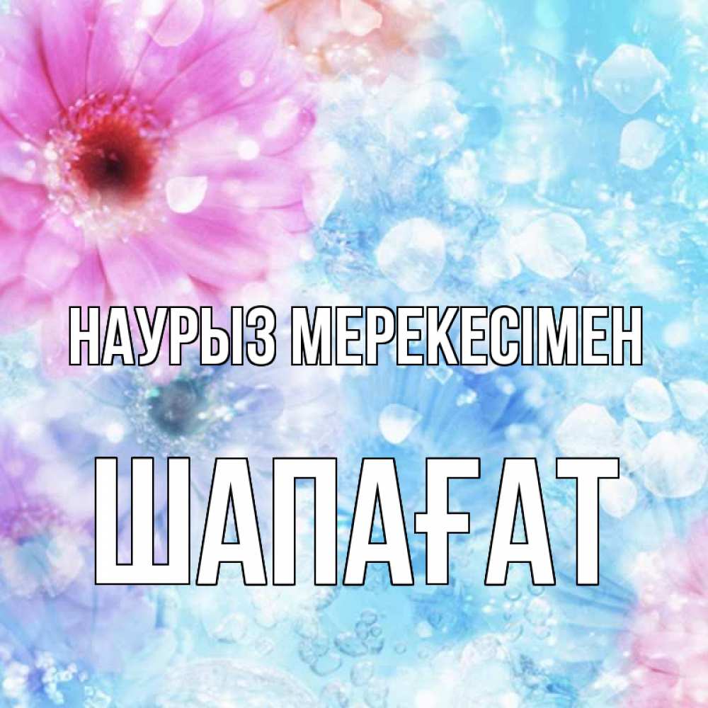 Күн сайын ашық хат с именем, ШАПАҒАТ Наурыз мерекесімен цветы Онлайн тегін жүктеп алу тілектері бар керемет карта 