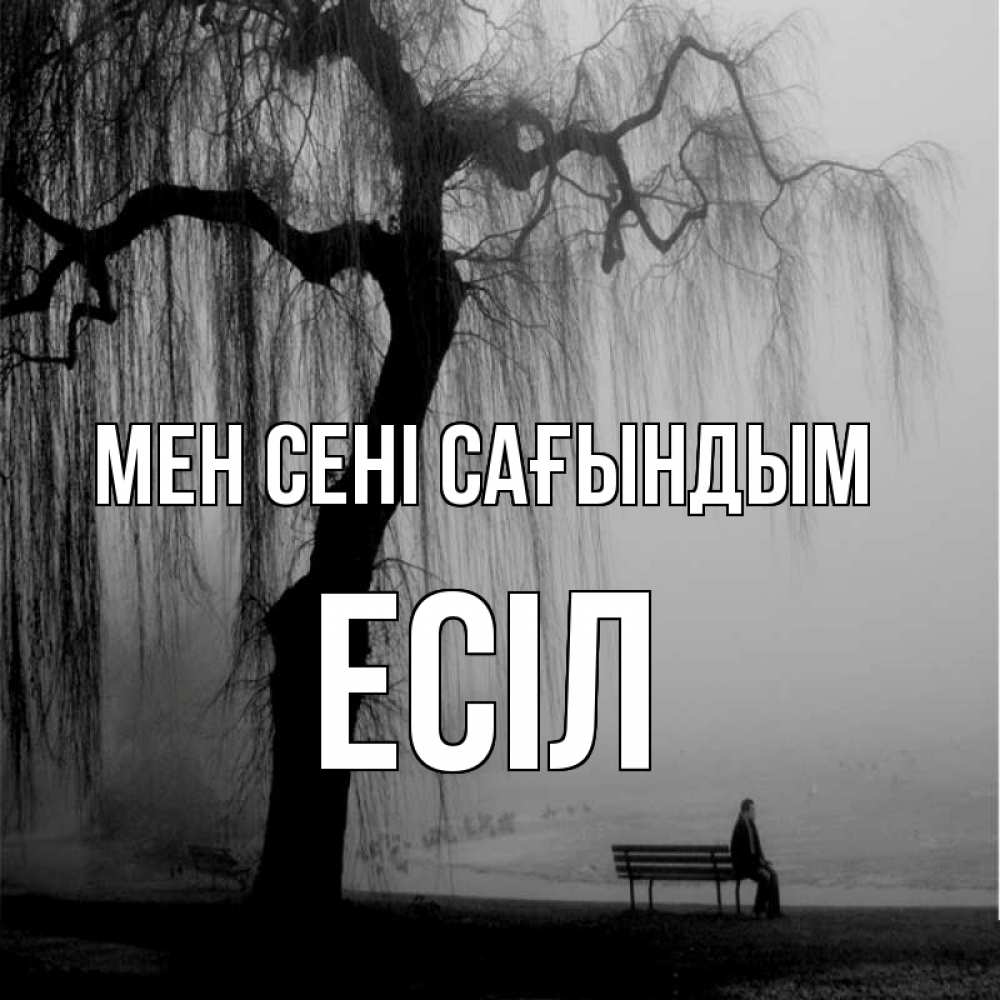 Күн сайын ашық хат с именем, Есіл Мен сені сағындым лавочка под деревом я жду тебя Онлайн тегін жүктеп алу тілектері бар керемет карта 