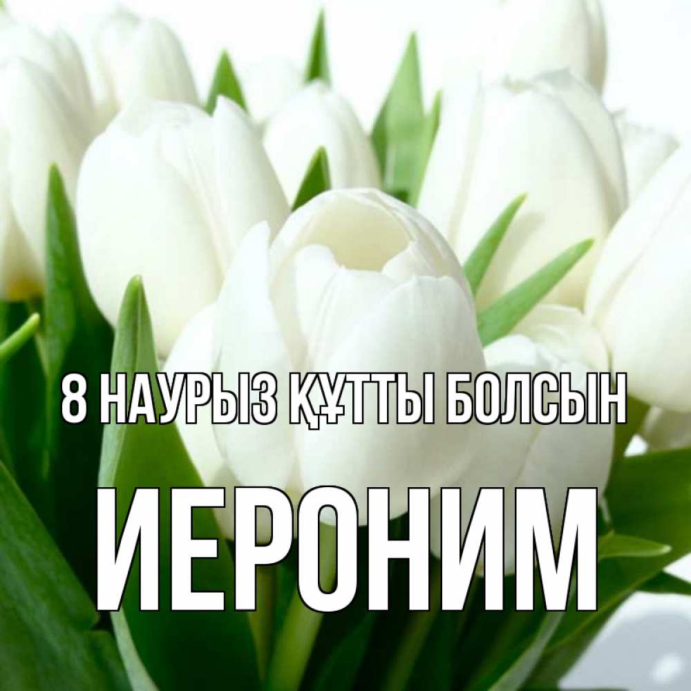 Күн сайын ашық хат с именем, Иероним 8 наурыз құтты болсын цветы Онлайн тегін жүктеп алу тілектері бар керемет карта 