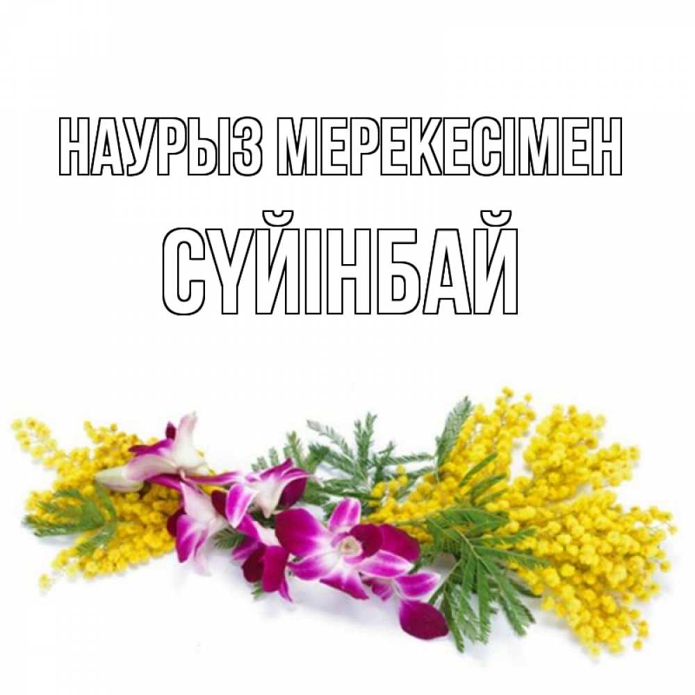 Күн сайын ашық хат с именем, СҮЙІНБАЙ Наурыз мерекесімен открытка на международный женский день с цветами  1 Онлайн тегін жүктеп алу тілектері бар керемет карта 