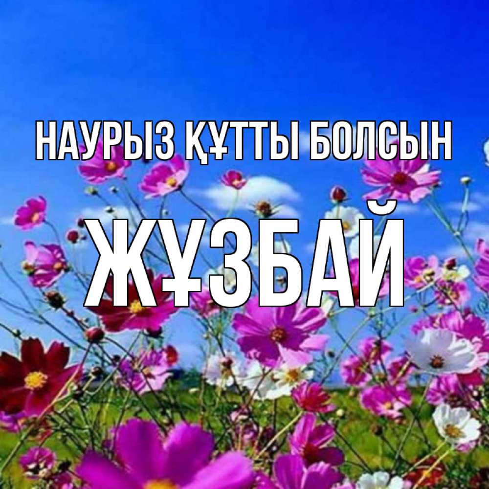 Күн сайын ашық хат с именем, Жұзбай Наурыз құтты болсын цветы Онлайн тегін жүктеп алу тілектері бар керемет карта 