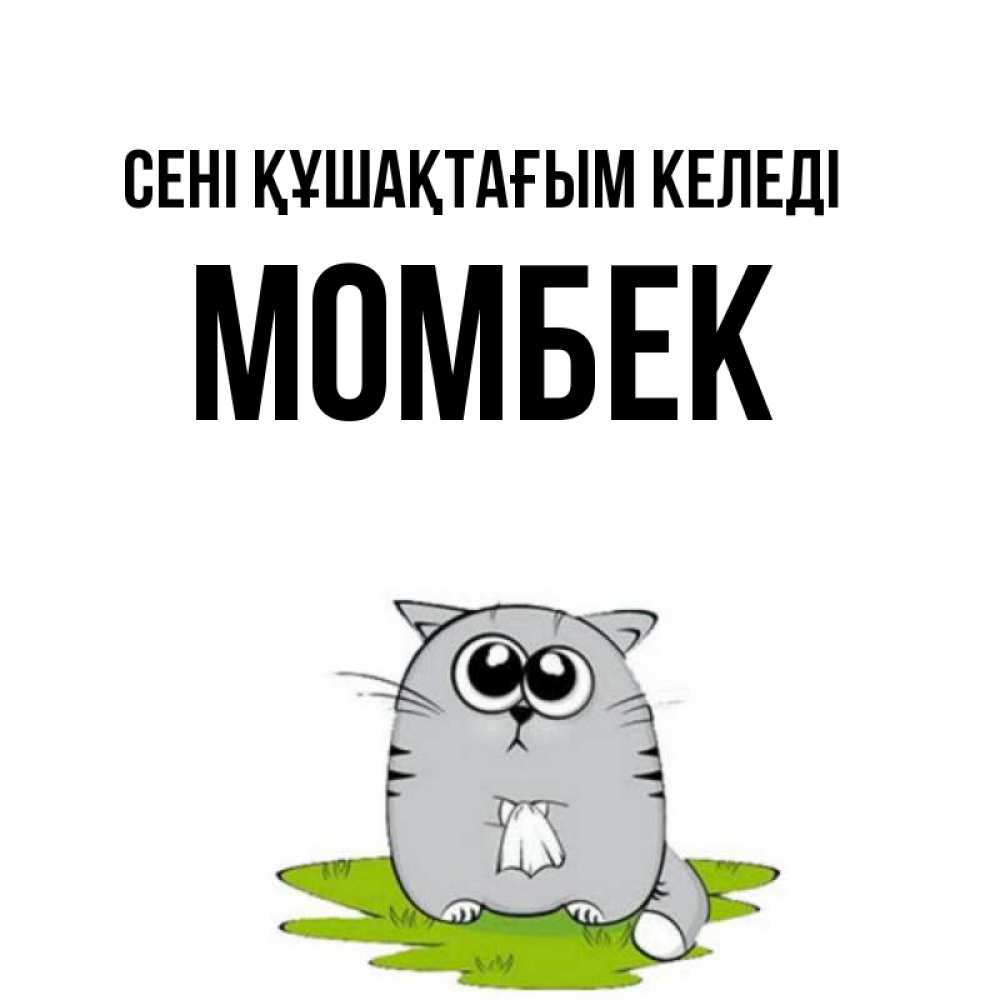Күн сайын ашық хат с именем, МОМБЕК сені құшақтағым келеді котик теребит платочек сидя на травке Онлайн тегін жүктеп алу тілектері бар керемет карта 