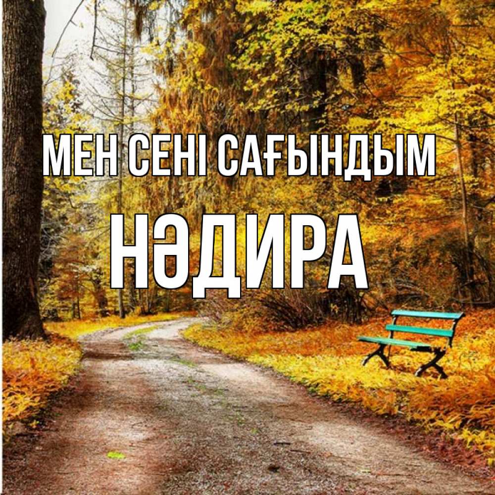 Күн сайын ашық хат с именем, НӘДИРА Мен сені сағындым зеленая лавочка и осенний лес Онлайн тегін жүктеп алу тілектері бар керемет карта 