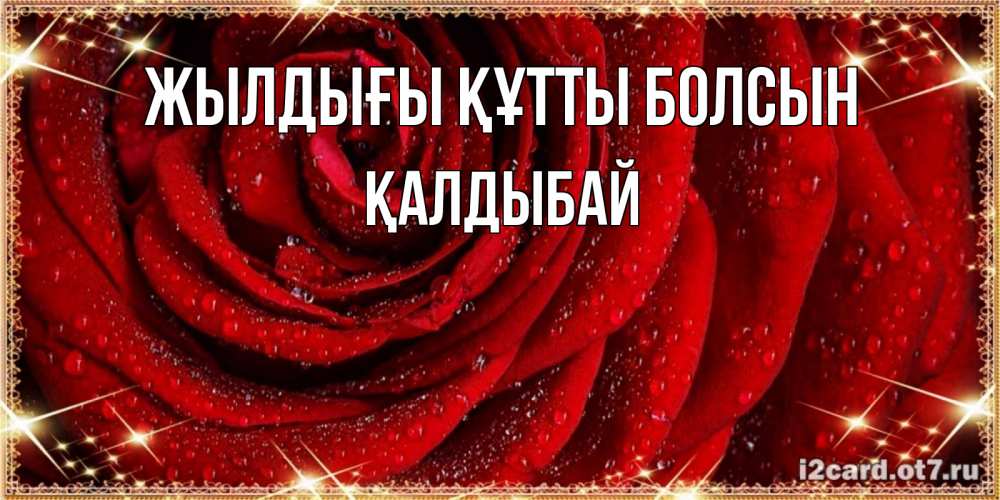 Күн сайын ашық хат с именем, Қалдыбай Жылдығы құтты болсын роса на розе блестящая в лучах солнца Онлайн тегін жүктеп алу тілектері бар керемет карта 
