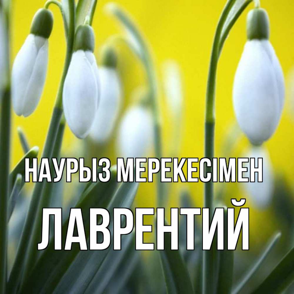 Күн сайын ашық хат с именем, Лаврентий Наурыз мерекесімен весенние цветы Онлайн тегін жүктеп алу тілектері бар керемет карта 