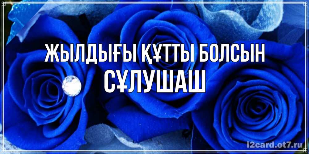 Күн сайын ашық хат с именем, СҰЛУШАШ Жылдығы құтты болсын синие розы в росе Онлайн тегін жүктеп алу тілектері бар керемет карта 