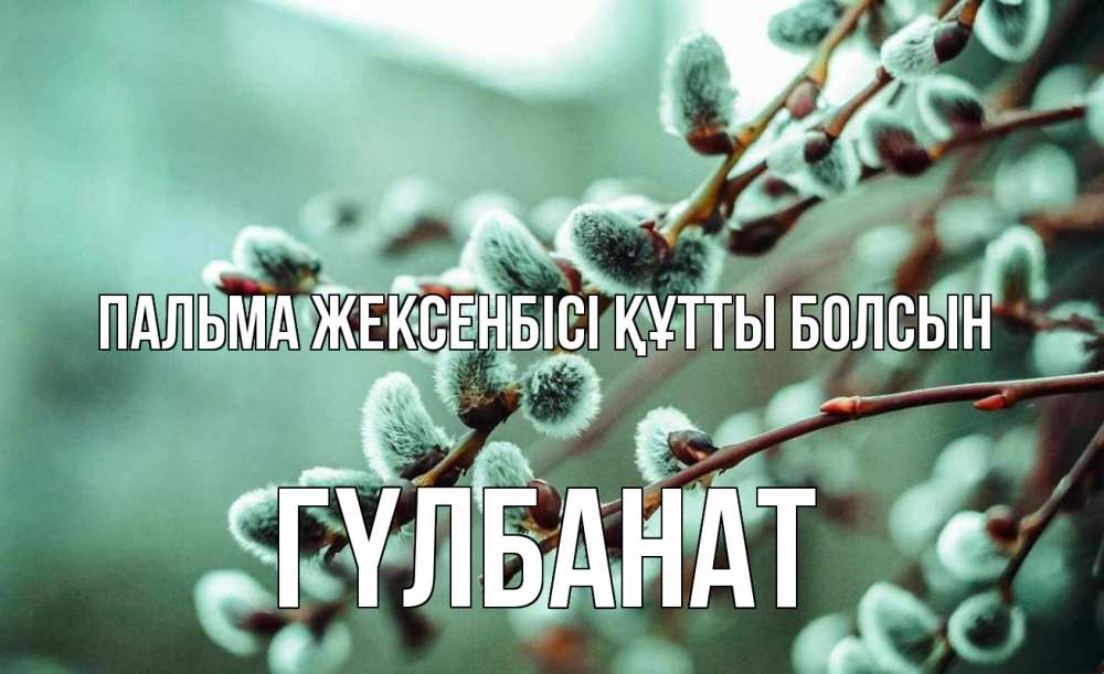 Күн сайын ашық хат с именем, ГҮЛБАНАТ Пальма жексенбісі құтты болсын верба Онлайн тегін жүктеп алу тілектері бар керемет карта 