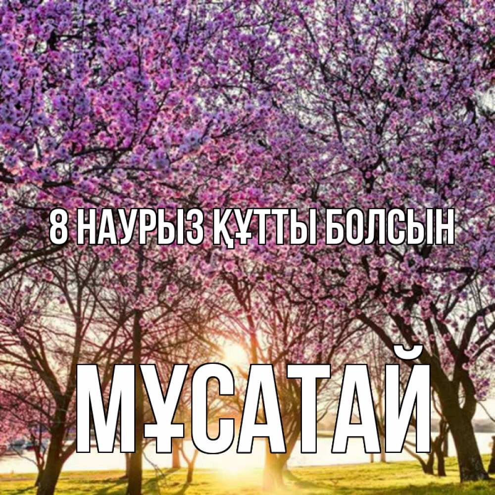 Күн сайын ашық хат с именем, Мұсатай 8 наурыз құтты болсын международный женский день Онлайн тегін жүктеп алу тілектері бар керемет карта 