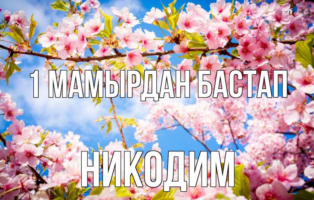 Күн сайын ашық хат с именем, Никодим 1 мамырдан бастап С 1 мая Онлайн тегін жүктеп алу тілектері бар керемет карта 