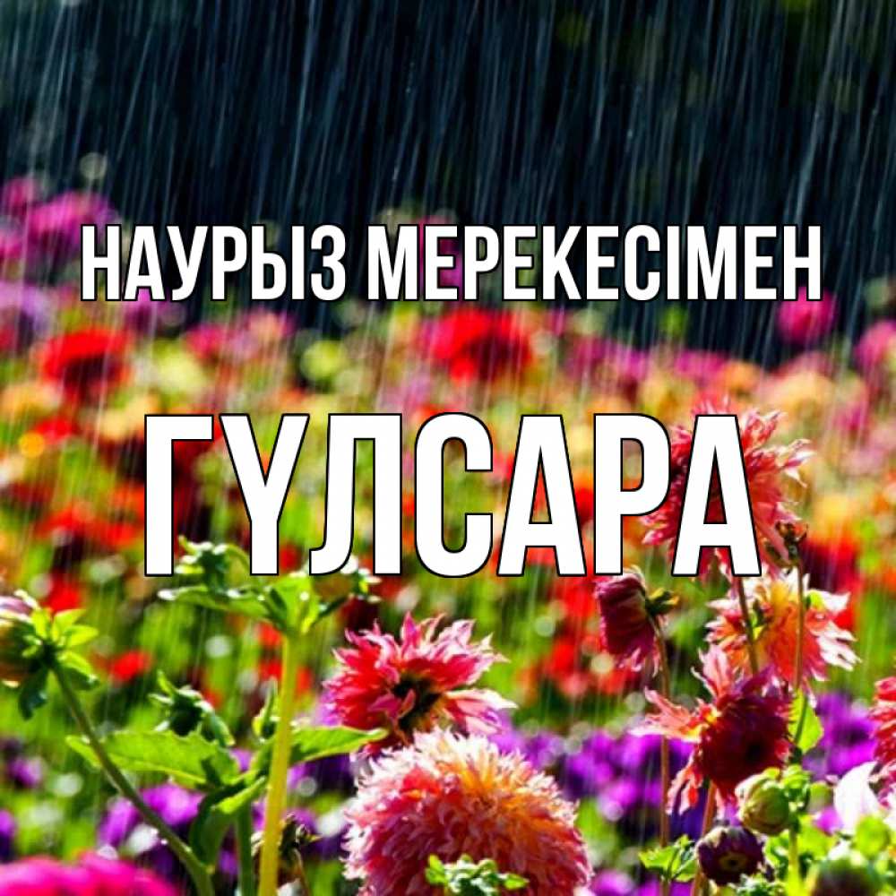 Күн сайын ашық хат с именем, ГҮЛСАРА Наурыз мерекесімен цветы под дождиком к международному женскому дню Онлайн тегін жүктеп алу тілектері бар керемет карта 