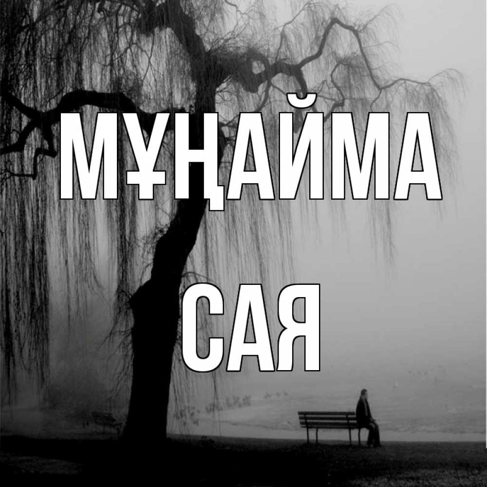 Күн сайын ашық хат с именем, САЯ Мұңайма висящие ветки дерева и лавочка под деревом Онлайн тегін жүктеп алу тілектері бар керемет карта 