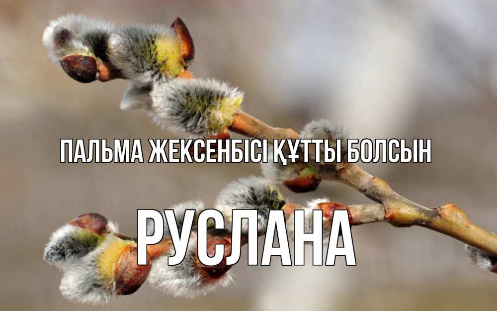 Күн сайын ашық хат с именем, РУСЛАНА Пальма жексенбісі құтты болсын Верба Онлайн тегін жүктеп алу тілектері бар керемет карта 