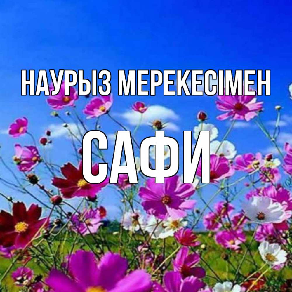 Күн сайын ашық хат с именем, САФИ Наурыз мерекесімен цветы Онлайн тегін жүктеп алу тілектері бар керемет карта 