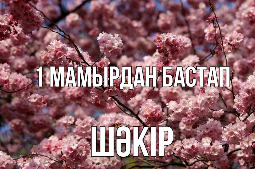 Күн сайын ашық хат с именем, ШӘКІР 1 мамырдан бастап С 1 мая Онлайн тегін жүктеп алу тілектері бар керемет карта 