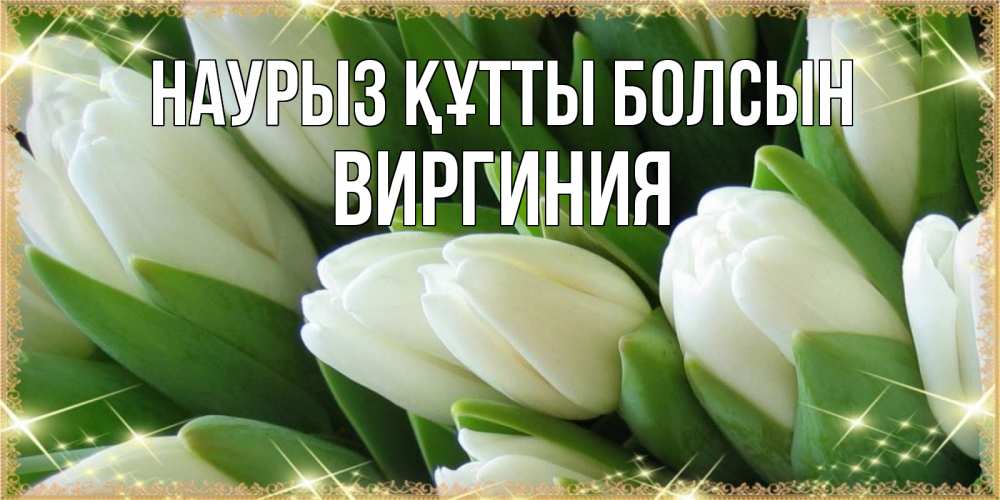 Күн сайын ашық хат с именем, Виргиния Наурыз құтты болсын поздравляем с наурызом Онлайн тегін жүктеп алу тілектері бар керемет карта 