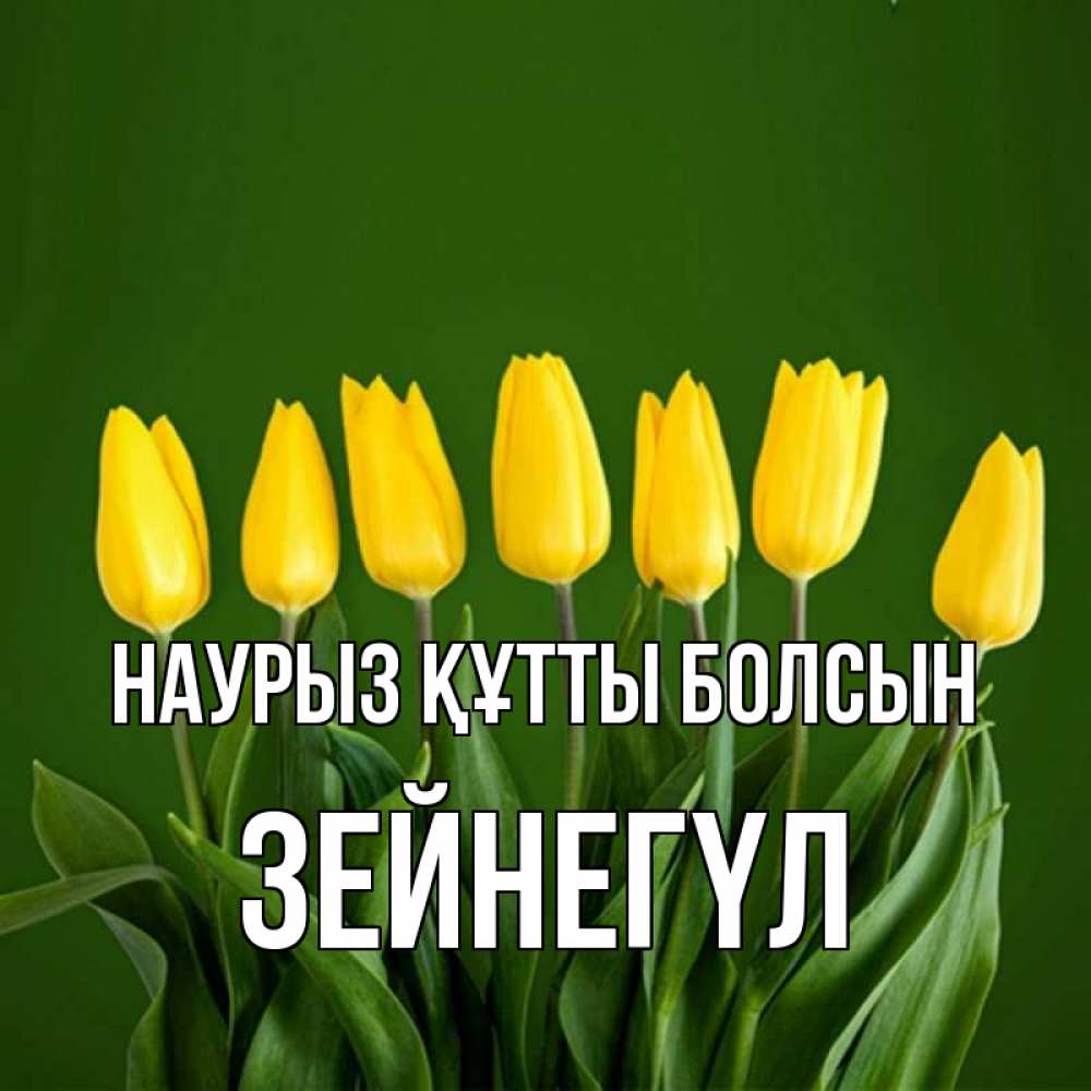 Күн сайын ашық хат с именем, ЗЕЙНЕГҮЛ Наурыз құтты болсын желтого цвета 3 Онлайн тегін жүктеп алу тілектері бар керемет карта 