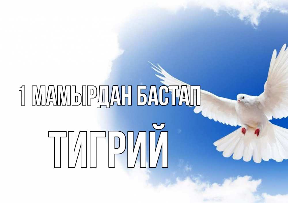 Күн сайын ашық хат с именем, Тигрий 1 мамырдан бастап С 1 мая Онлайн тегін жүктеп алу тілектері бар керемет карта 