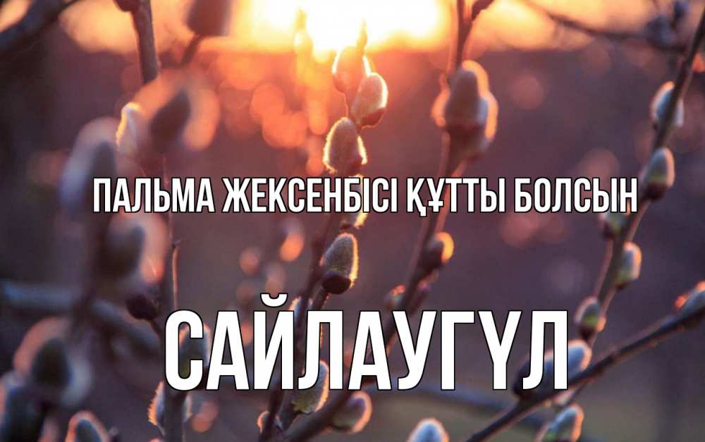 Күн сайын ашық хат с именем, САЙЛАУГҮЛ Пальма жексенбісі құтты болсын верба Онлайн тегін жүктеп алу тілектері бар керемет карта 