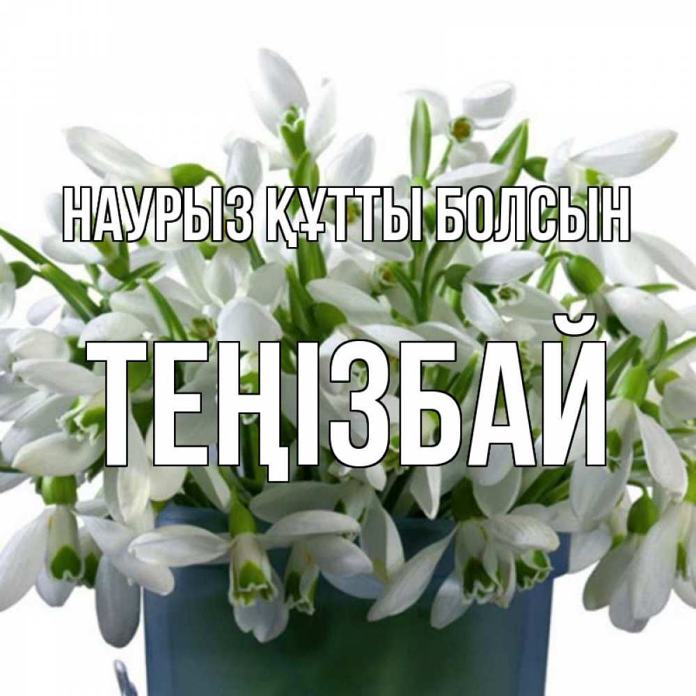 Күн сайын ашық хат с именем, ТЕҢІЗБАЙ Наурыз құтты болсын цветы к наурызу Онлайн тегін жүктеп алу тілектері бар керемет карта 