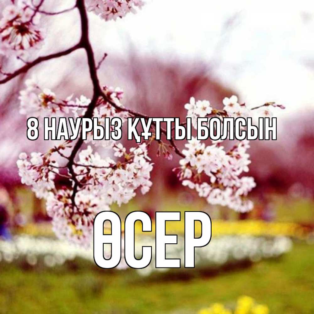 Күн сайын ашық хат с именем, ӨСЕР 8 наурыз құтты болсын яблоня Онлайн тегін жүктеп алу тілектері бар керемет карта 