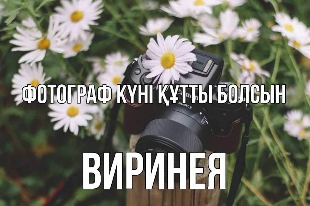 Күн сайын ашық хат с именем, Виринея Фотограф күні құтты болсын с днем фотографа Онлайн тегін жүктеп алу тілектері бар керемет карта 