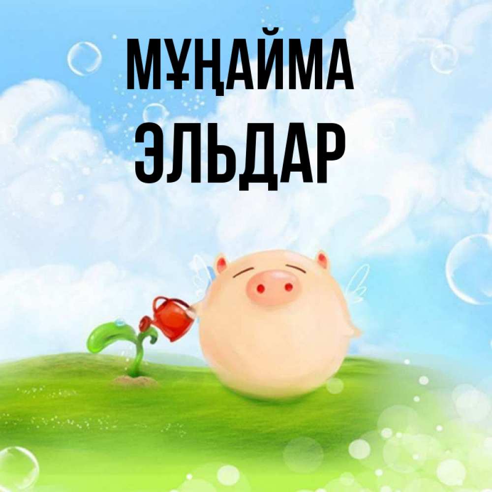 Күн сайын ашық хат с именем, Эльдар Мұңайма поливает цветок порося Онлайн тегін жүктеп алу тілектері бар керемет карта 
