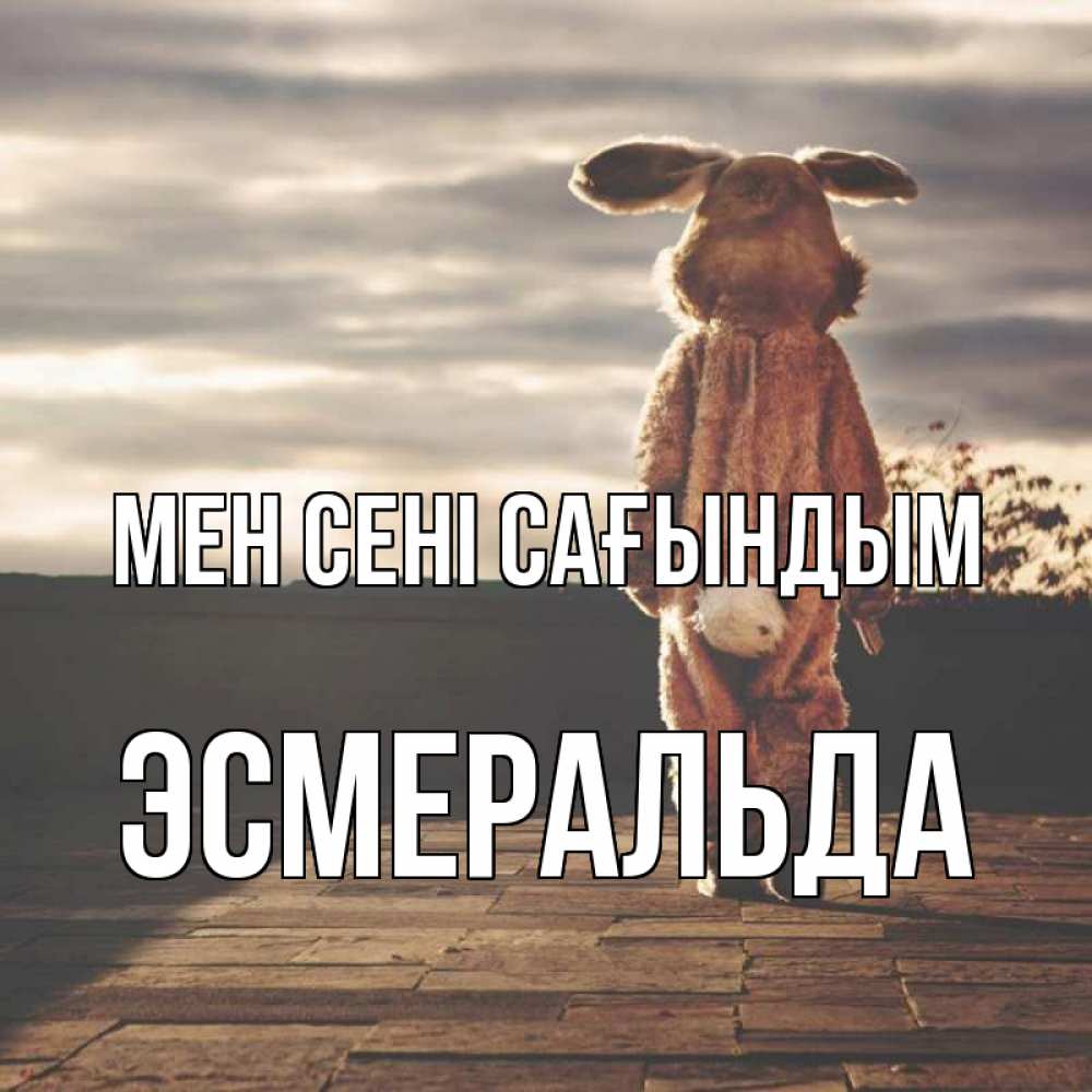 Күн сайын ашық хат с именем, Эсмеральда Мен сені сағындым даже в костюме зайца Онлайн тегін жүктеп алу тілектері бар керемет карта 