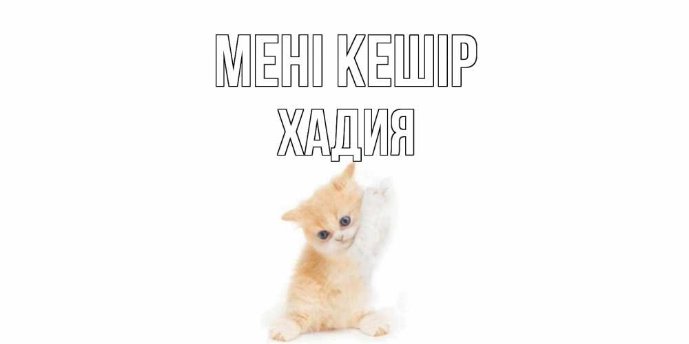 Күн сайын ашық хат с именем, ХАДИЯ Мені кешір кот Онлайн тегін жүктеп алу тілектері бар керемет карта 