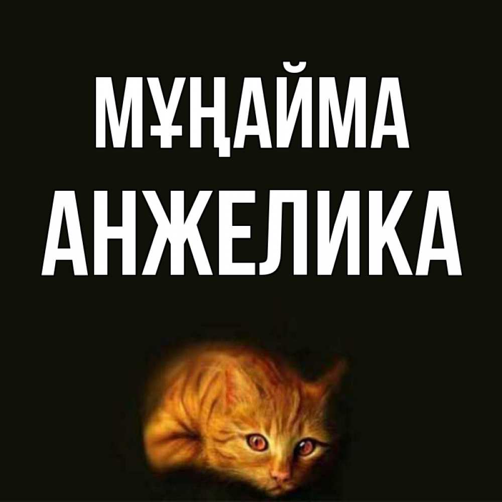Күн сайын ашық хат с именем, Анжелика Мұңайма лежащий кот в темноте Онлайн тегін жүктеп алу тілектері бар керемет карта 