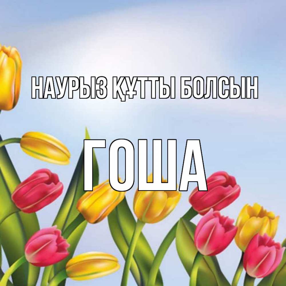 Күн сайын ашық хат с именем, Гоша Наурыз құтты болсын наурыз Онлайн тегін жүктеп алу тілектері бар керемет карта 