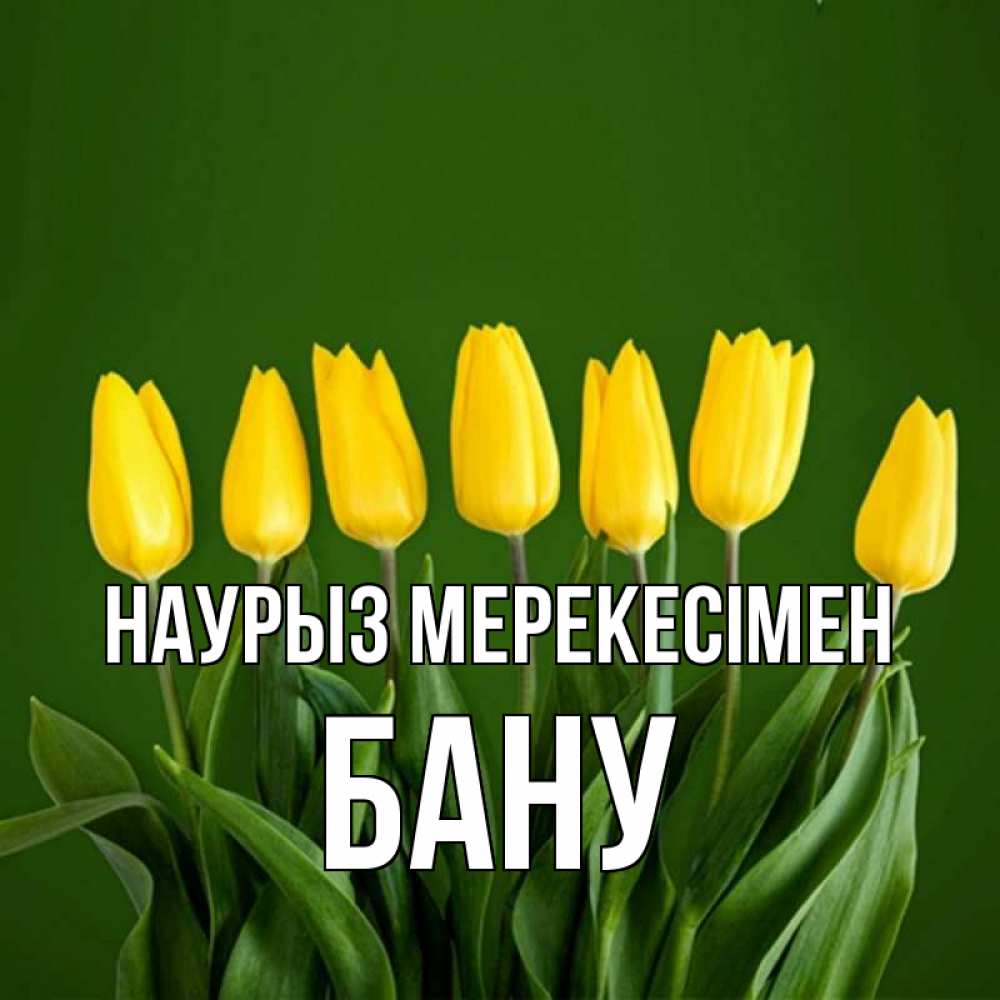Күн сайын ашық хат с именем, БАНУ Наурыз мерекесімен желтого цвета 3 Онлайн тегін жүктеп алу тілектері бар керемет карта 