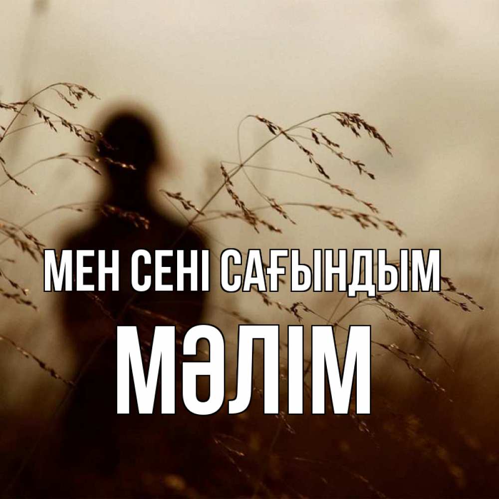 Күн сайын ашық хат с именем, МӘЛІМ Мен сені сағындым силуэт девушки Онлайн тегін жүктеп алу тілектері бар керемет карта 