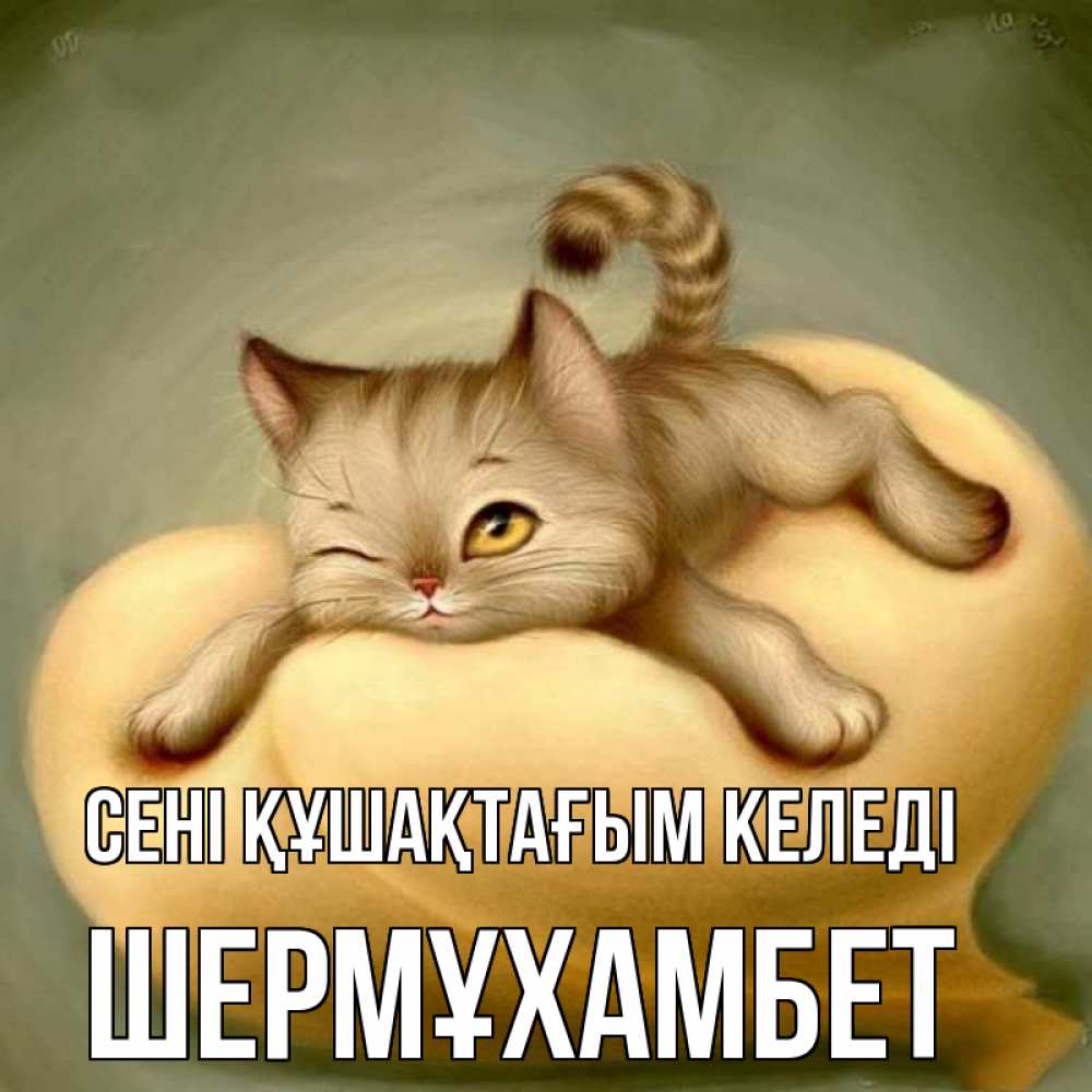 Күн сайын ашық хат с именем, ШЕРМҰХАМБЕТ сені құшақтағым келеді кошечка Онлайн тегін жүктеп алу тілектері бар керемет карта 