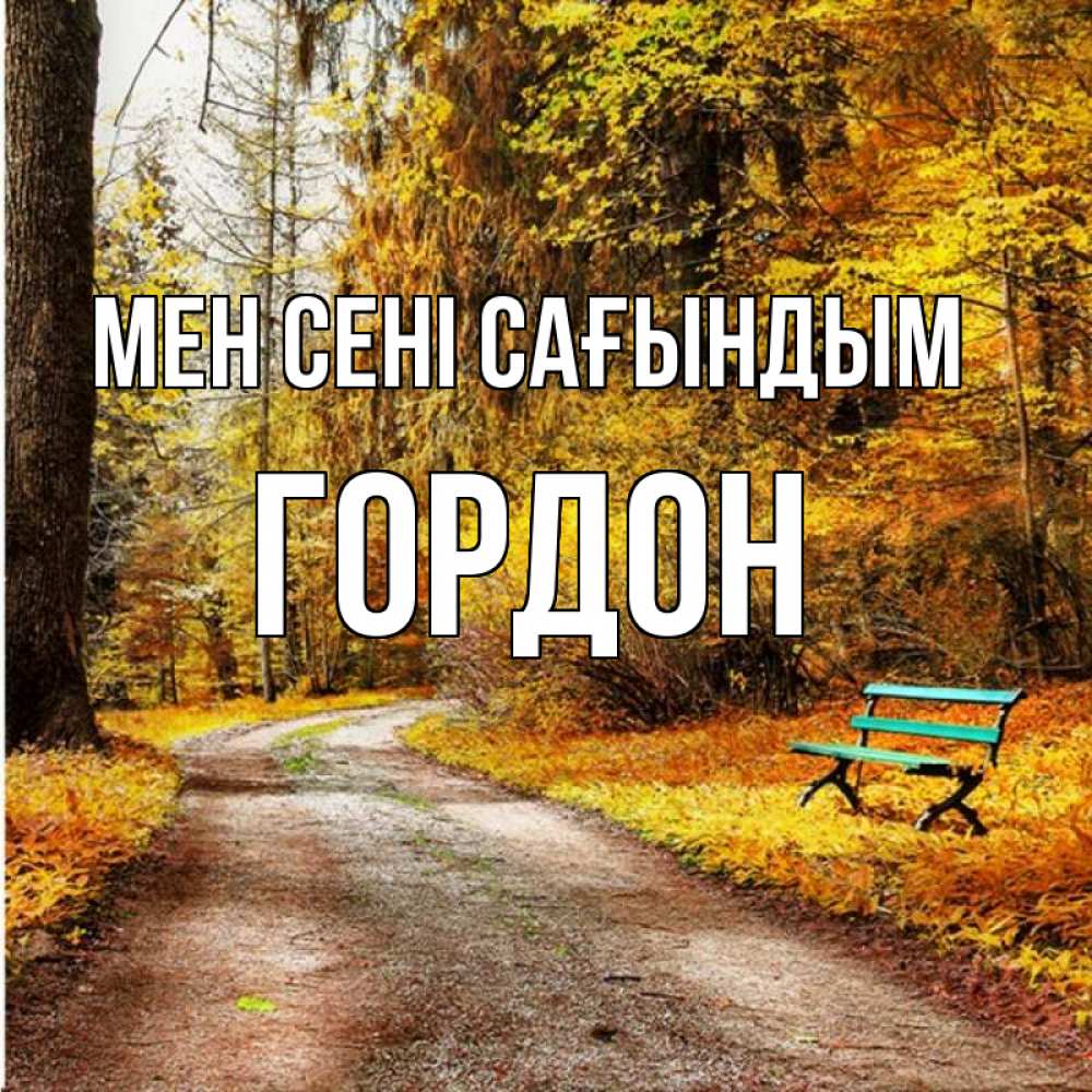 Күн сайын ашық хат с именем, Гордон Мен сені сағындым зеленая лавочка и осенний лес Онлайн тегін жүктеп алу тілектері бар керемет карта 