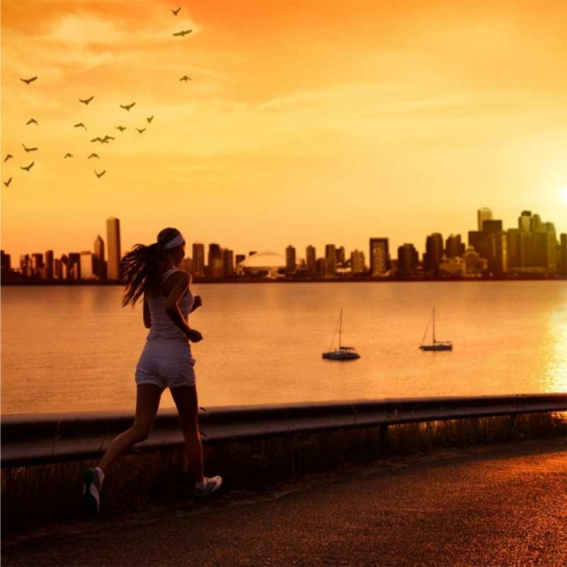 Открытка для спортсменов  девушка бежит  Қайырлы таң 