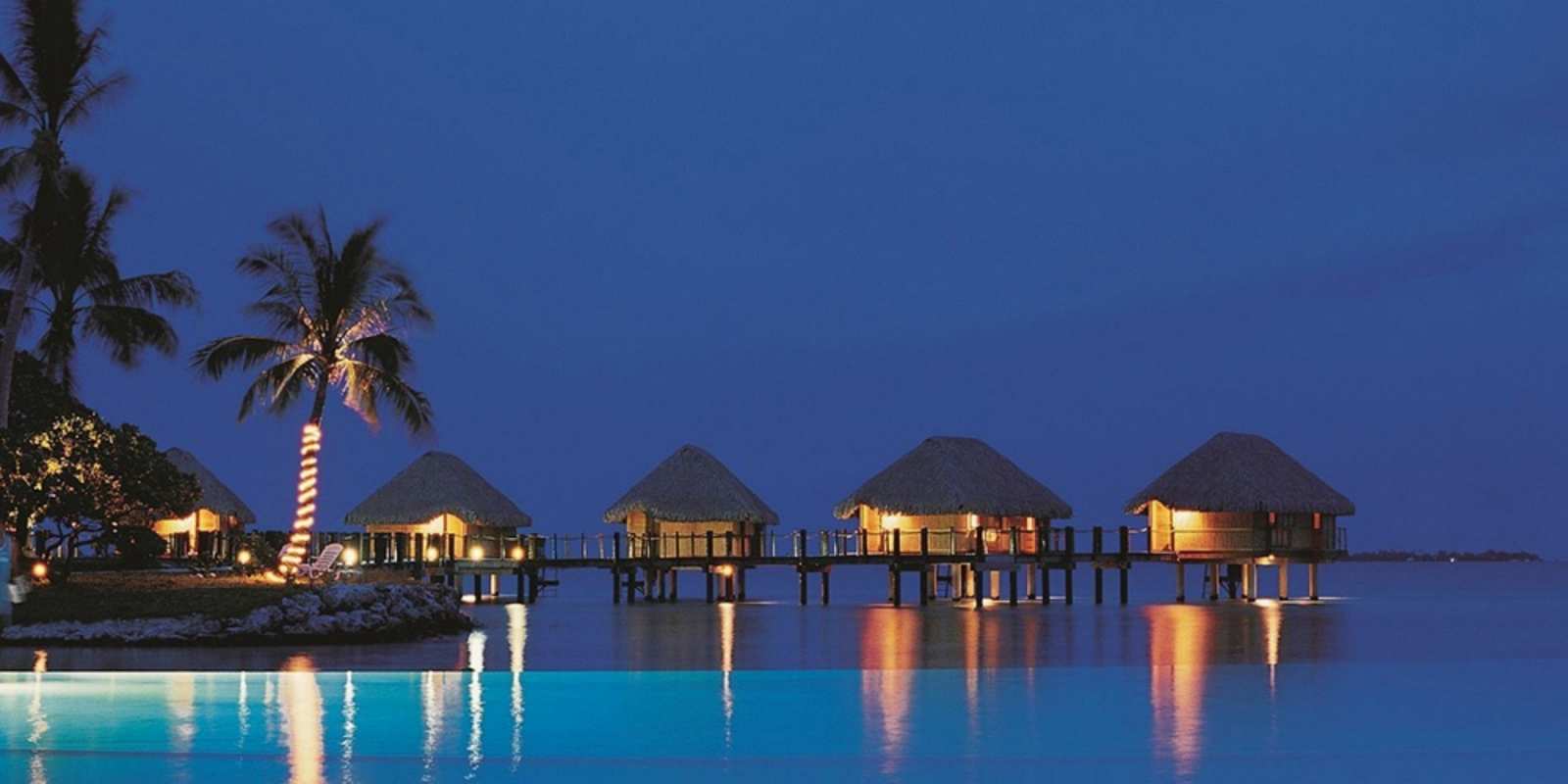 Открытка бунгалло на море морское пожелание сладких снов Қайырлы түн 