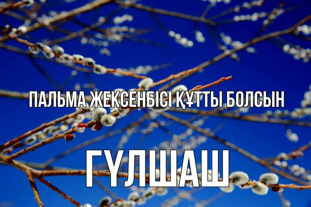 Күн сайын ашық хат с именем, ГҮЛШАШ Пальма жексенбісі құтты болсын верба Онлайн тегін жүктеп алу тілектері бар керемет карта 