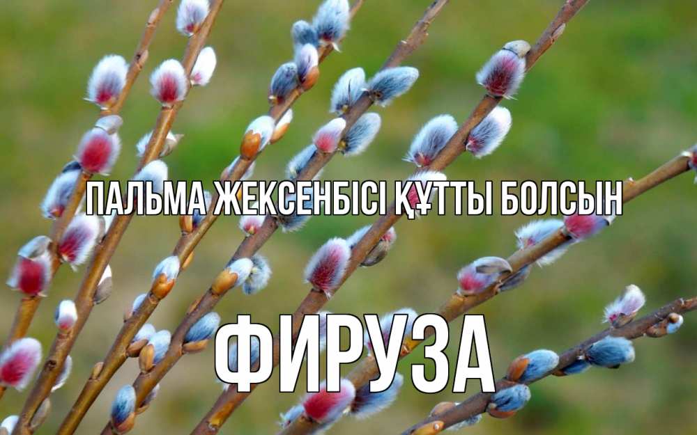 Күн сайын ашық хат с именем, ФИРУЗА Пальма жексенбісі құтты болсын верба Онлайн тегін жүктеп алу тілектері бар керемет карта 