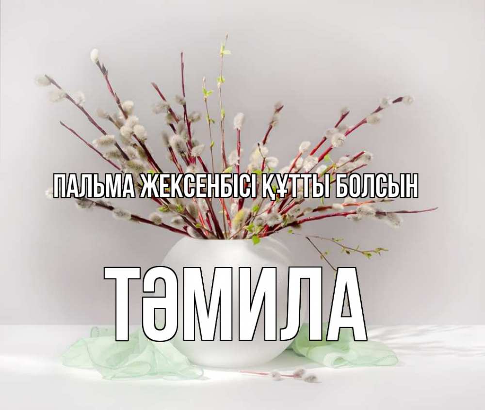 Күн сайын ашық хат с именем, ТӘМИЛА Пальма жексенбісі құтты болсын верба Онлайн тегін жүктеп алу тілектері бар керемет карта 