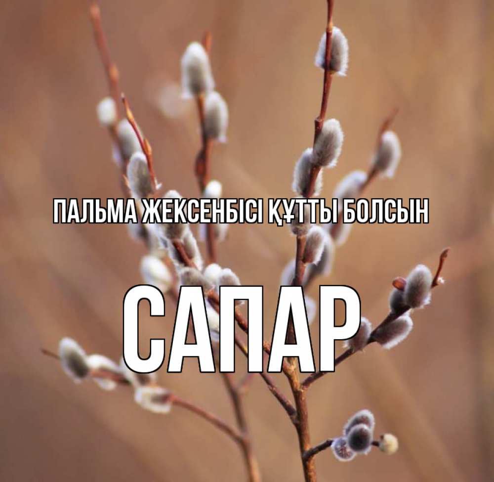 Күн сайын ашық хат с именем, САПАР Пальма жексенбісі құтты болсын верба Онлайн тегін жүктеп алу тілектері бар керемет карта 