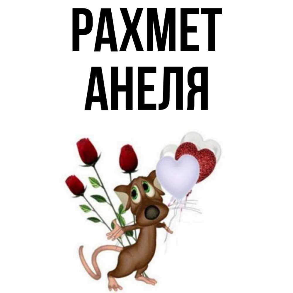 Күн сайын ашық хат с именем, Анеля рахмет песик с шариками в форме сердец Онлайн тегін жүктеп алу тілектері бар керемет карта 