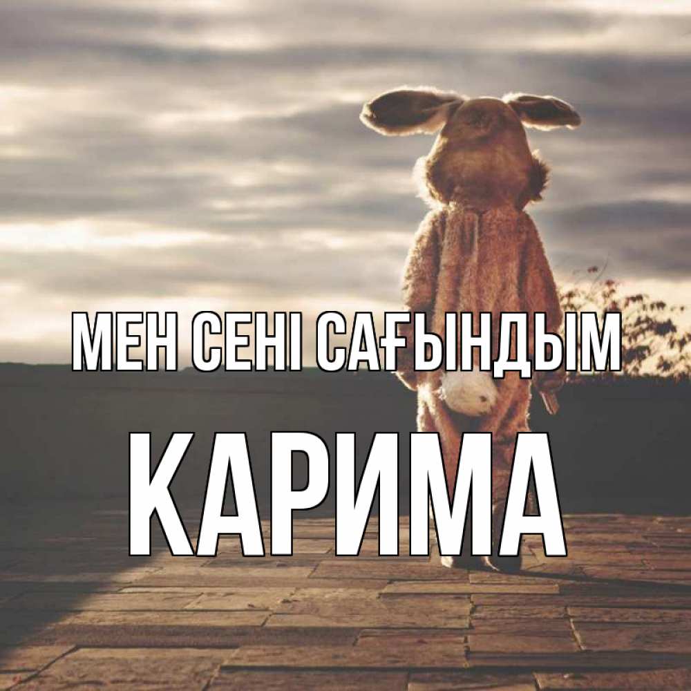 Күн сайын ашық хат с именем, Карима Мен сені сағындым даже в костюме зайца Онлайн тегін жүктеп алу тілектері бар керемет карта 