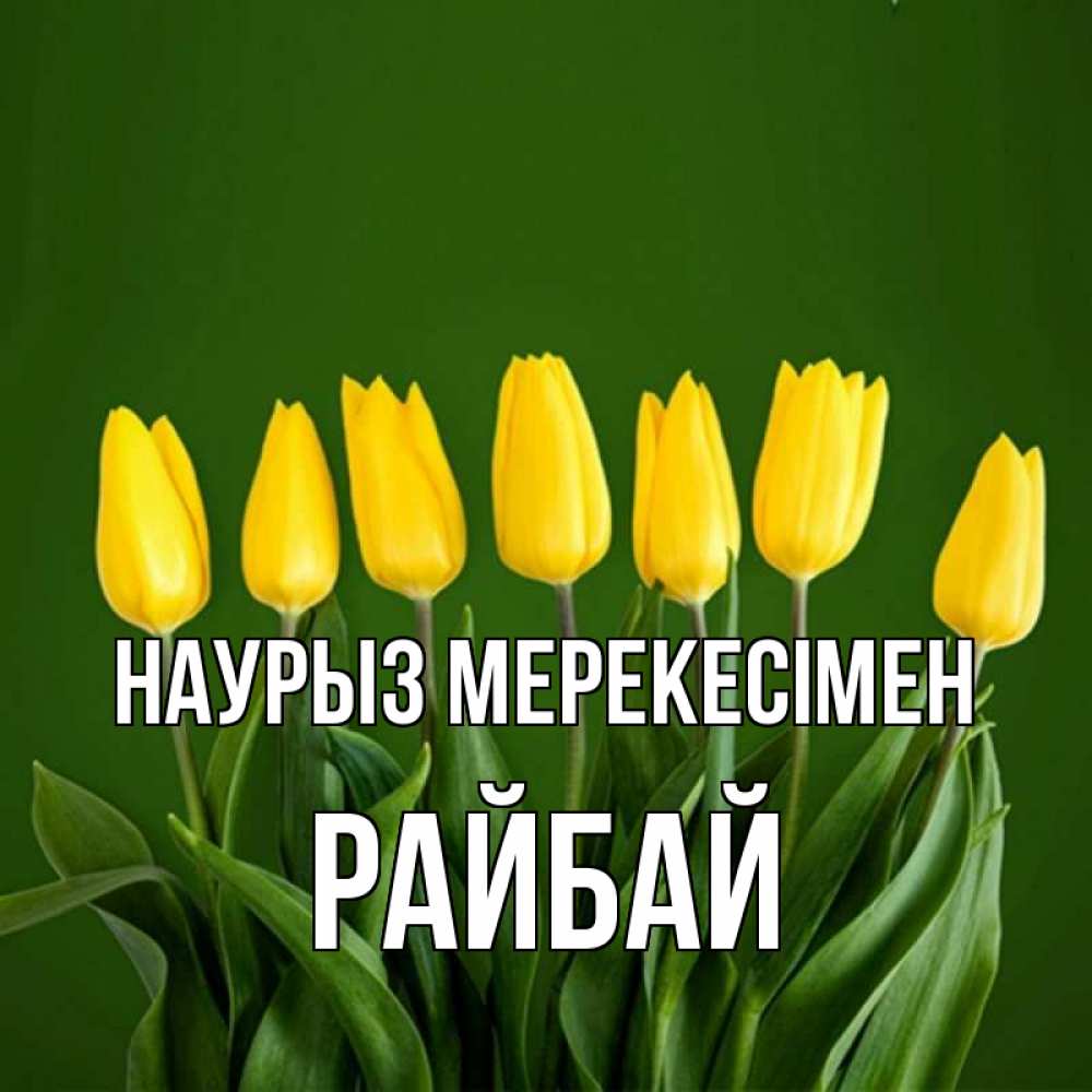Күн сайын ашық хат с именем, РАЙБАЙ Наурыз мерекесімен желтого цвета 3 Онлайн тегін жүктеп алу тілектері бар керемет карта 